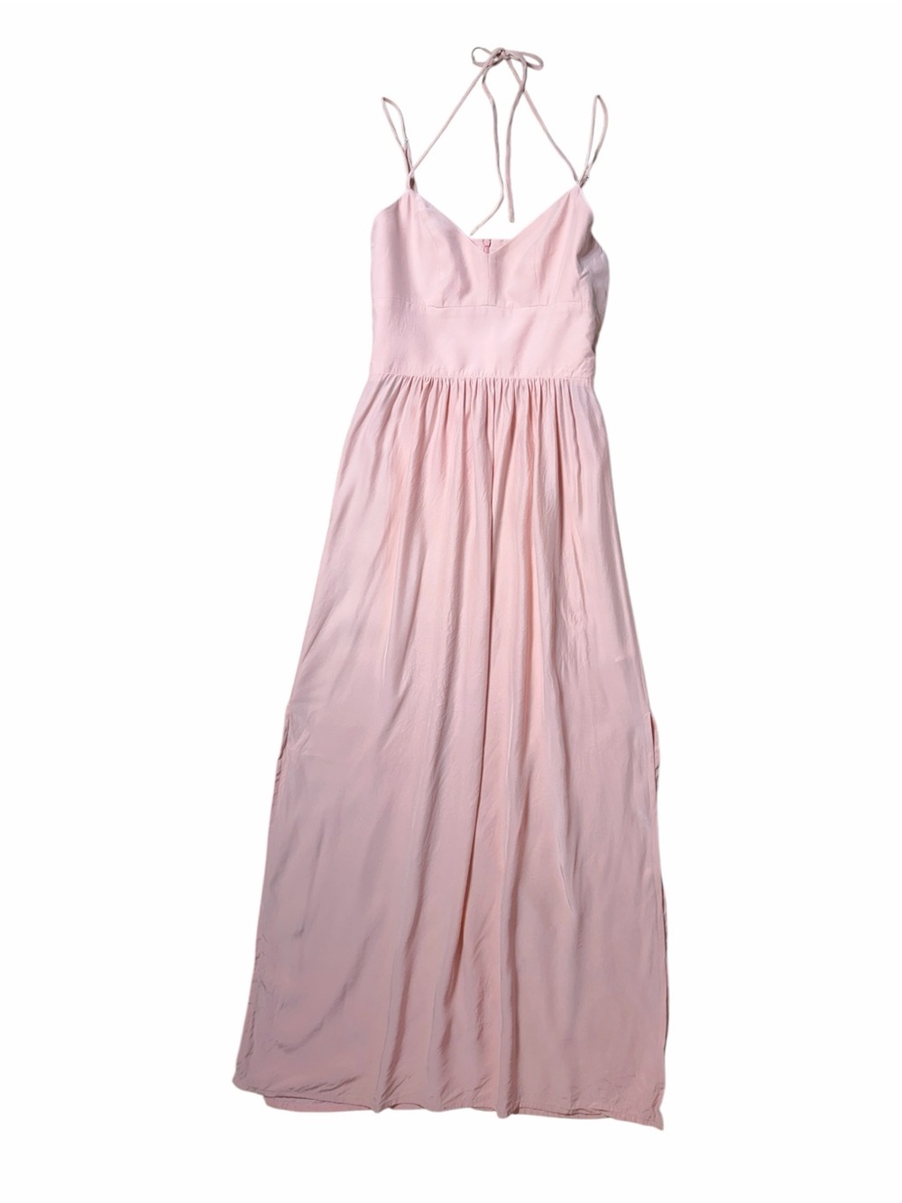 Amanda Uprichard Pastel Pink Silk Maxi Dress Womens S